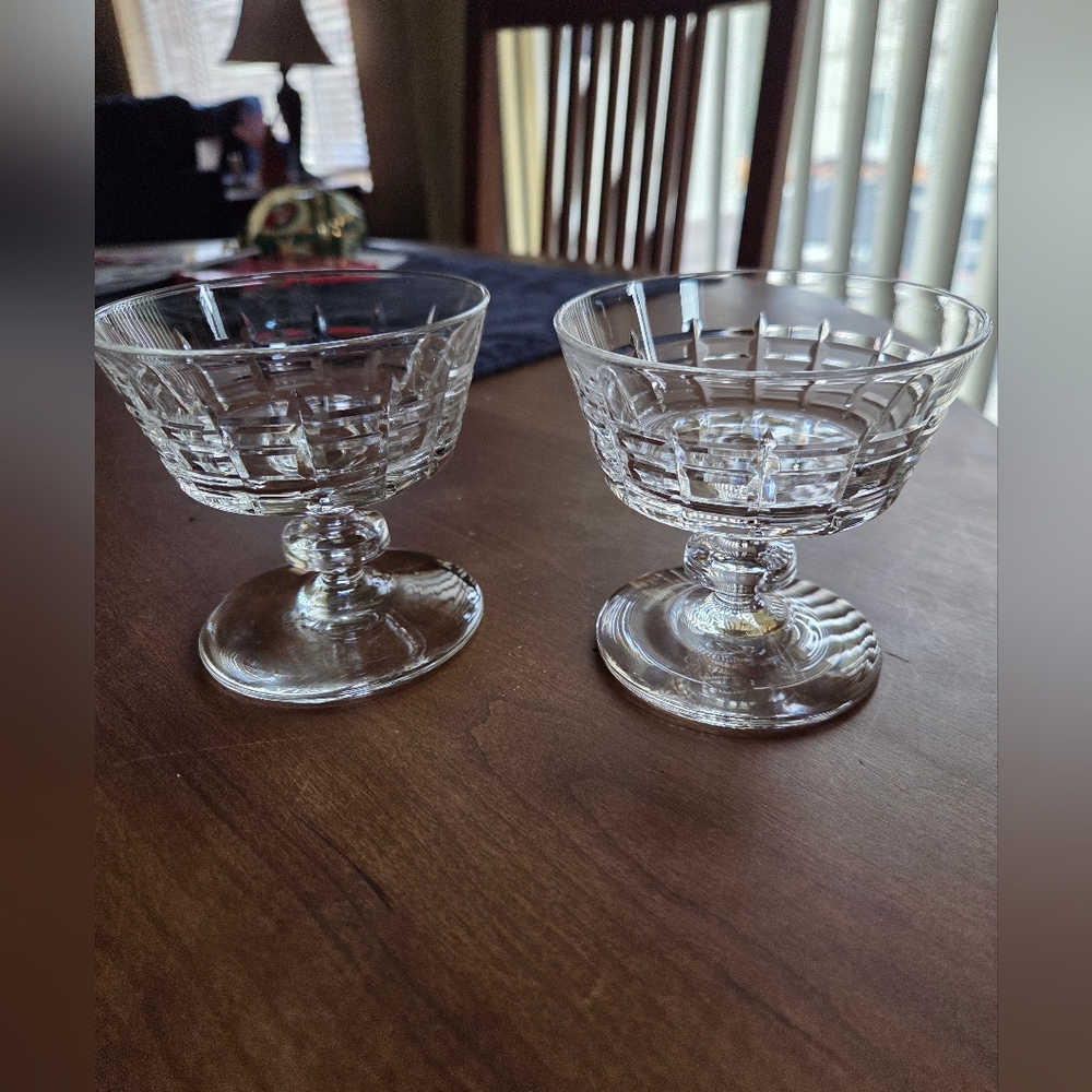 Set Of 2 Crystal Coupe Or Sherbet Glasses